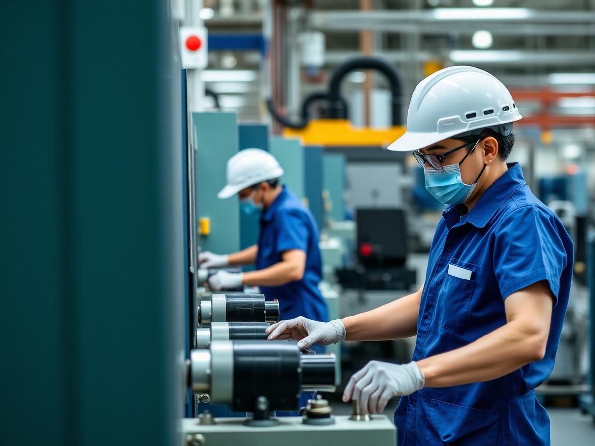 Factory floor — machine operators